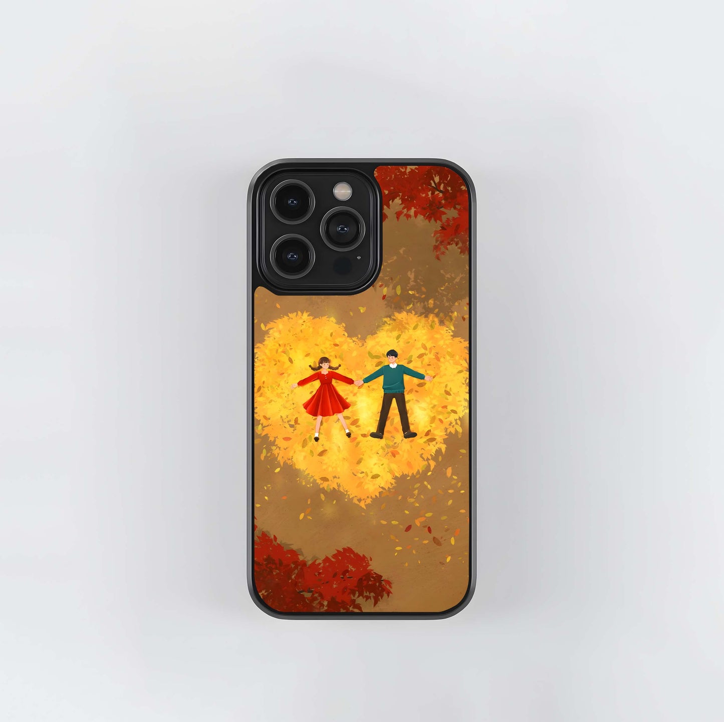 Autumn Heart of Leaves Glass Case