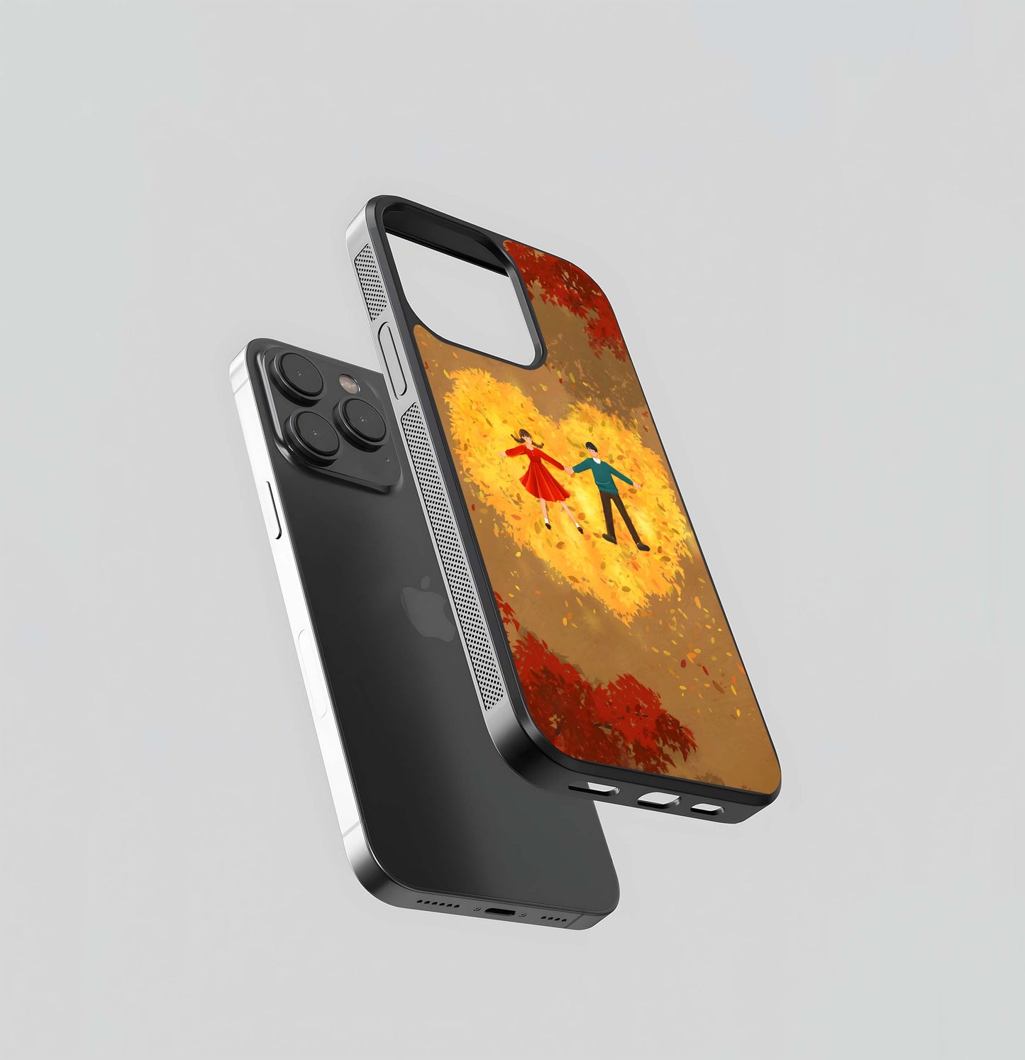 Autumn Heart of Leaves Glass Case