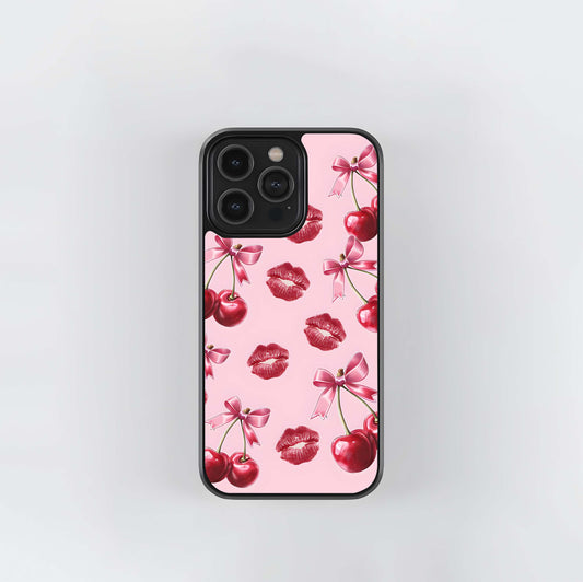 Cherry With Lips Glass Case