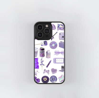 Lavender Aesthetic Collage Glass Case