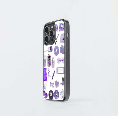 Lavender Aesthetic Collage Glass Case
