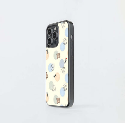 Bunny Art Pattern Bow Glass Case