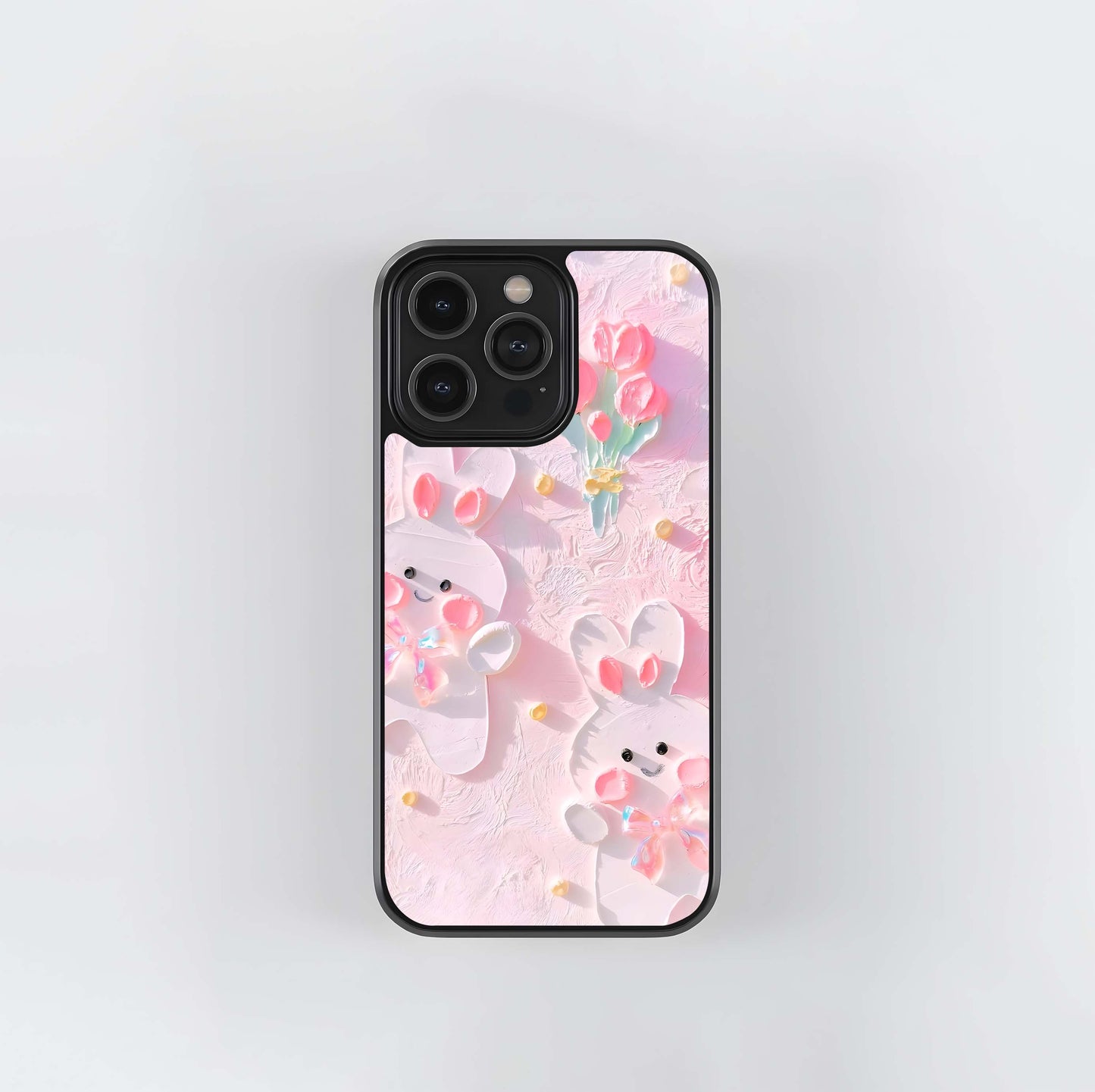 Bunny Blush Bloom Glass Case