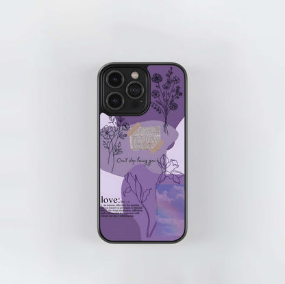 Aesthetic Love with Flower Glass Case