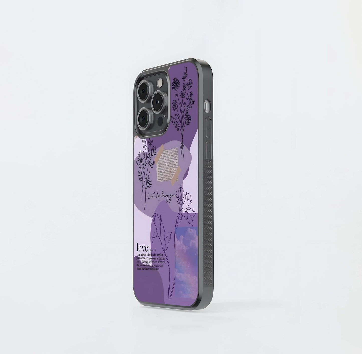 Aesthetic Love with Flower Glass Case