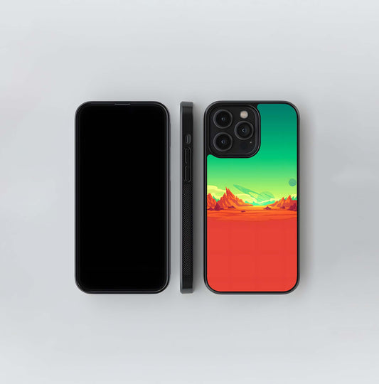 Red Martian Canyon Glass Case