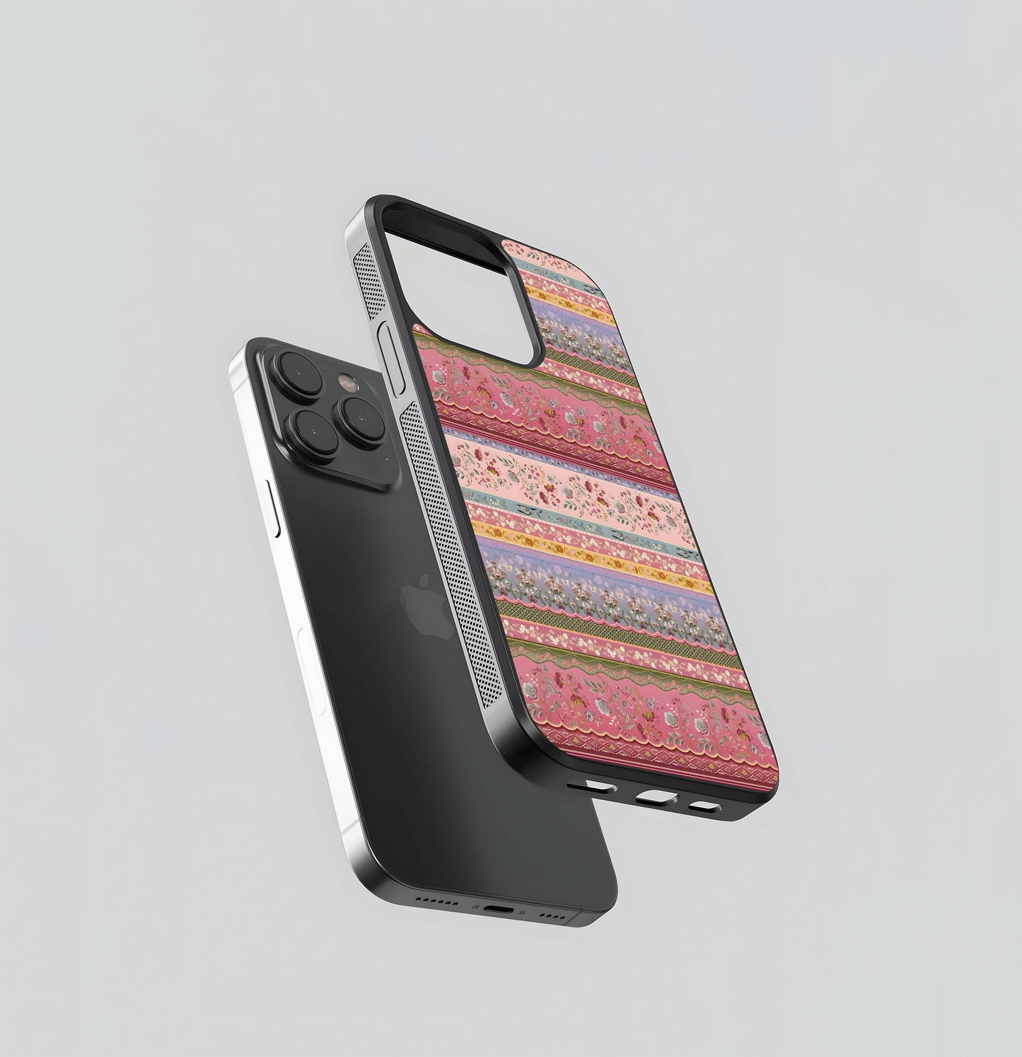 Laced Petal Stripes Glass Case