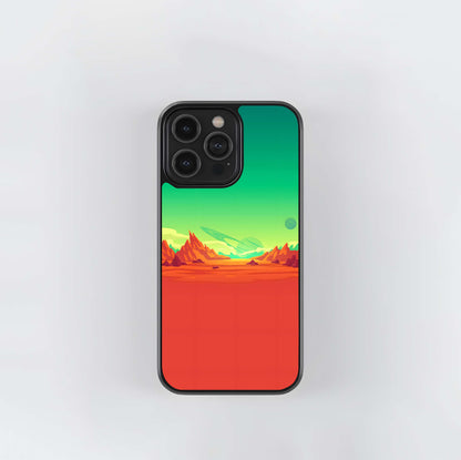 Red Martian Canyon Glass Case