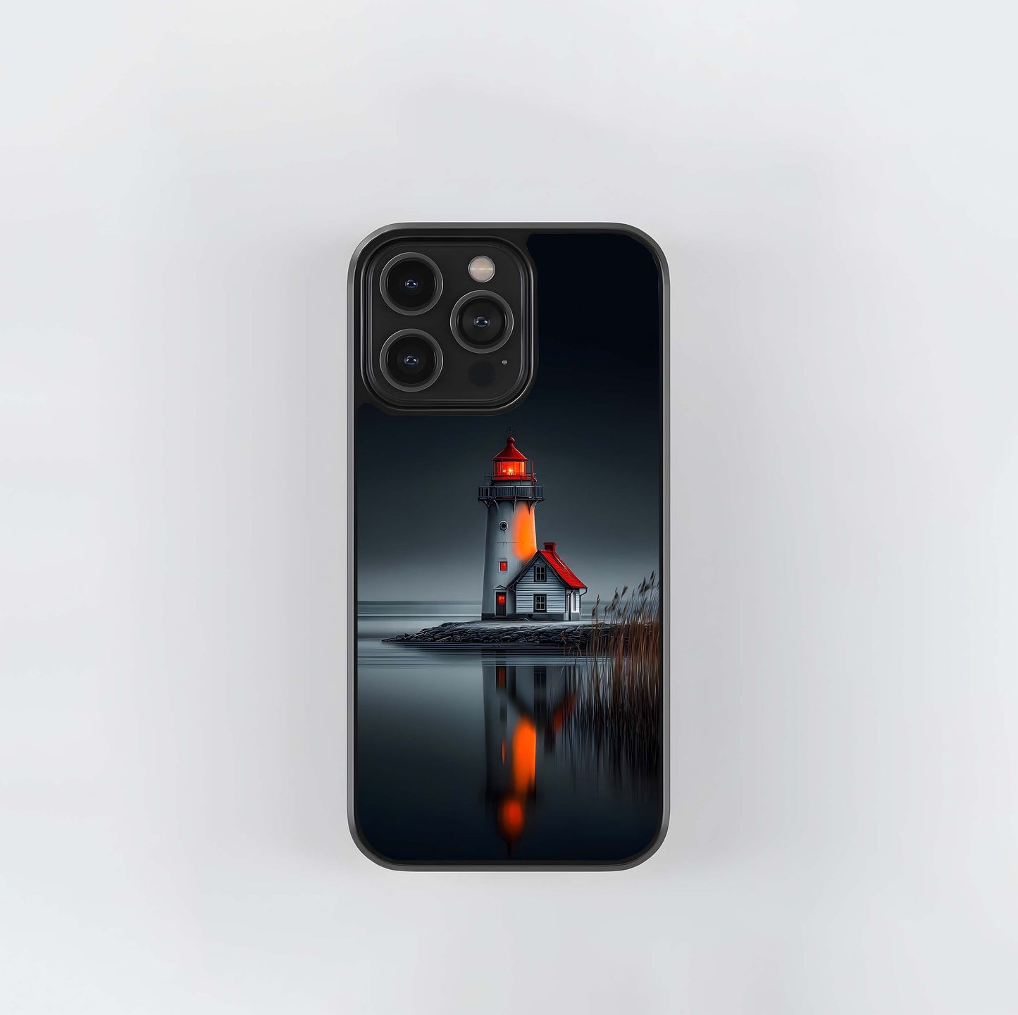 Lighthouse at dus knight Glass Case