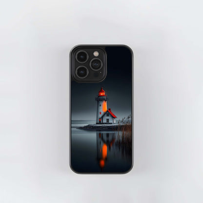 Lighthouse at dus knight Glass Case