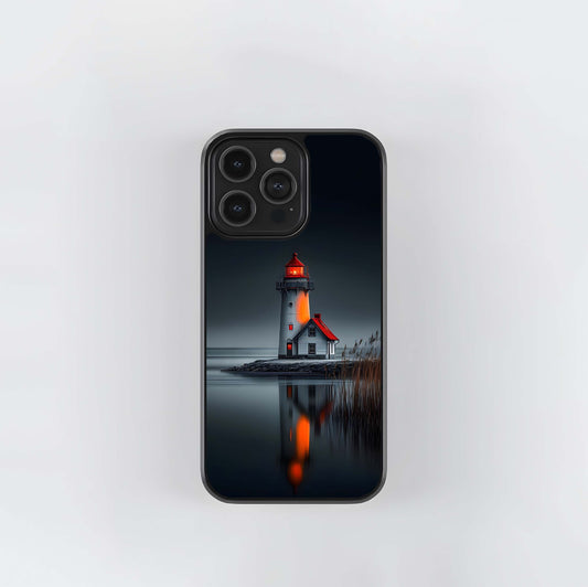 Lighthouse at dus knight Glass Case