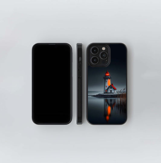 Lighthouse at dus knight Glass Case