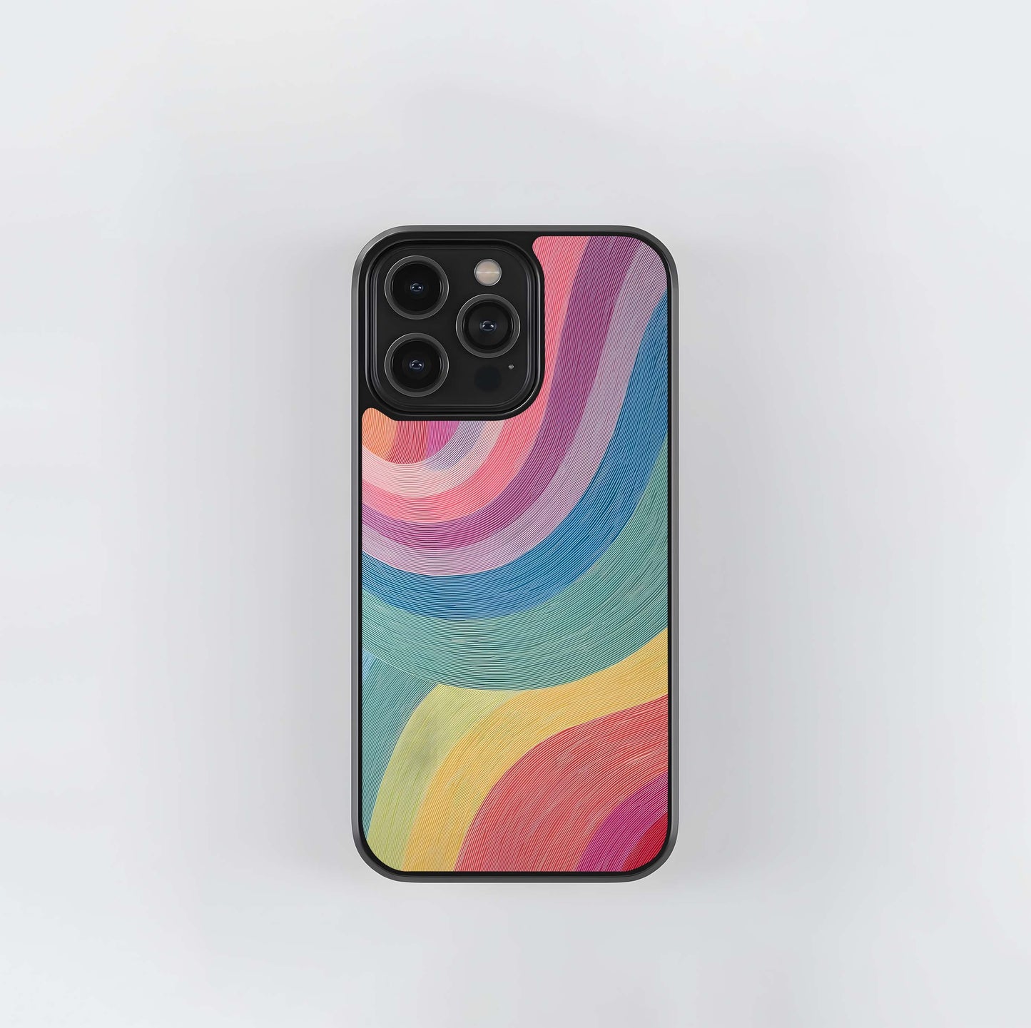 Lined Rainbow Wave Glass Case