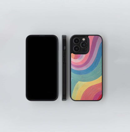 Lined Rainbow Wave Glass Case
