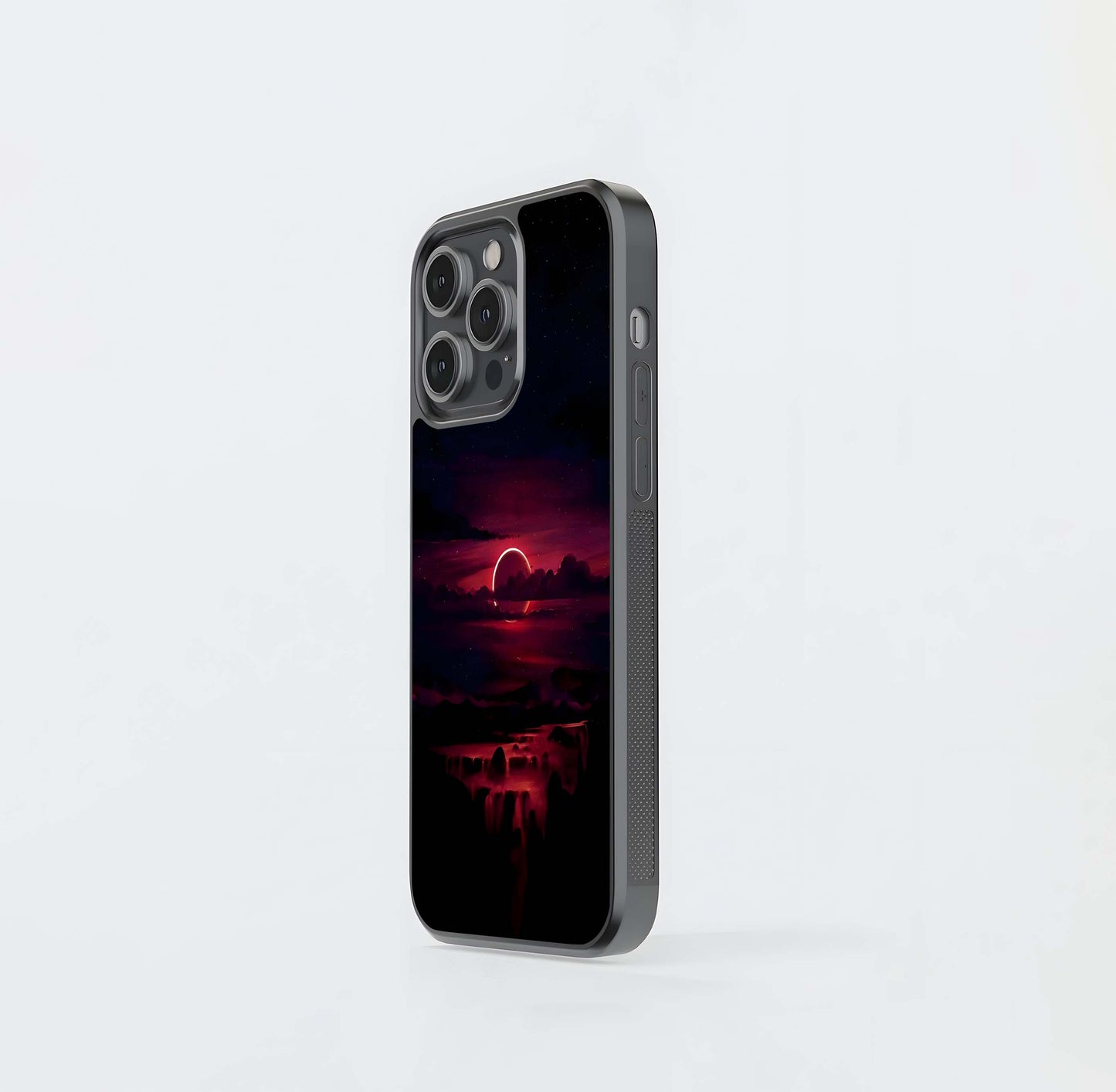 Crimson Eclipse Love Glass Case