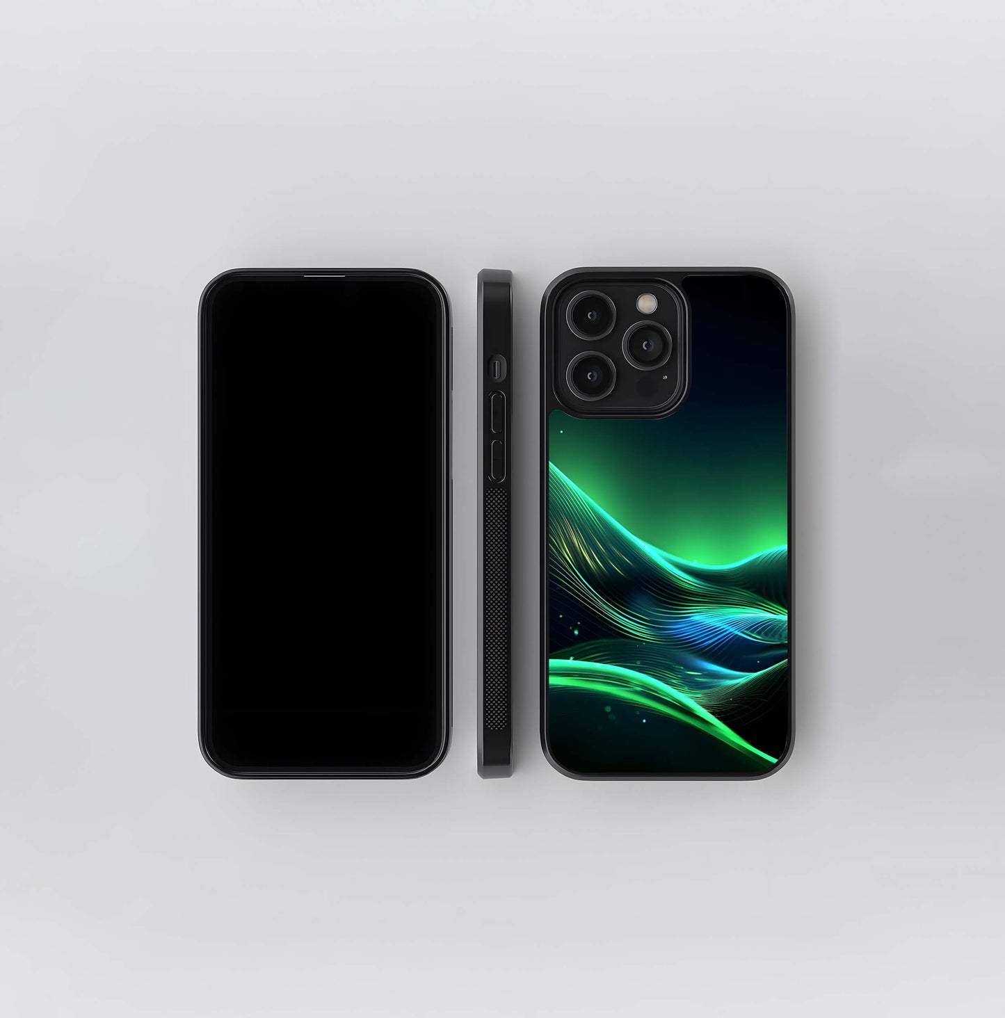 Emerald Sonic Waves Glass Case