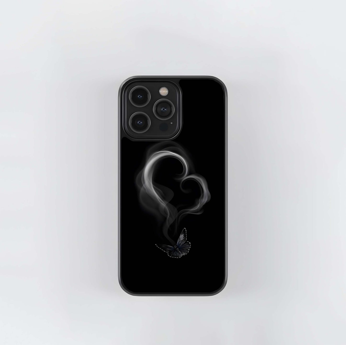 Butterfly Smoke Heart Glass Case