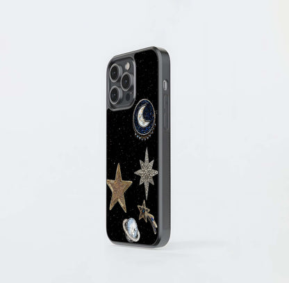 Beaded Cosmic Brooch Collection Glass Case