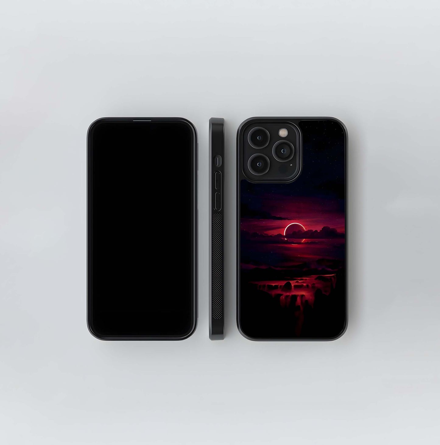 Crimson Eclipse Love Glass Case