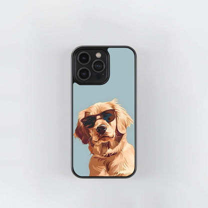 Dog with Sunglasses Glass Case