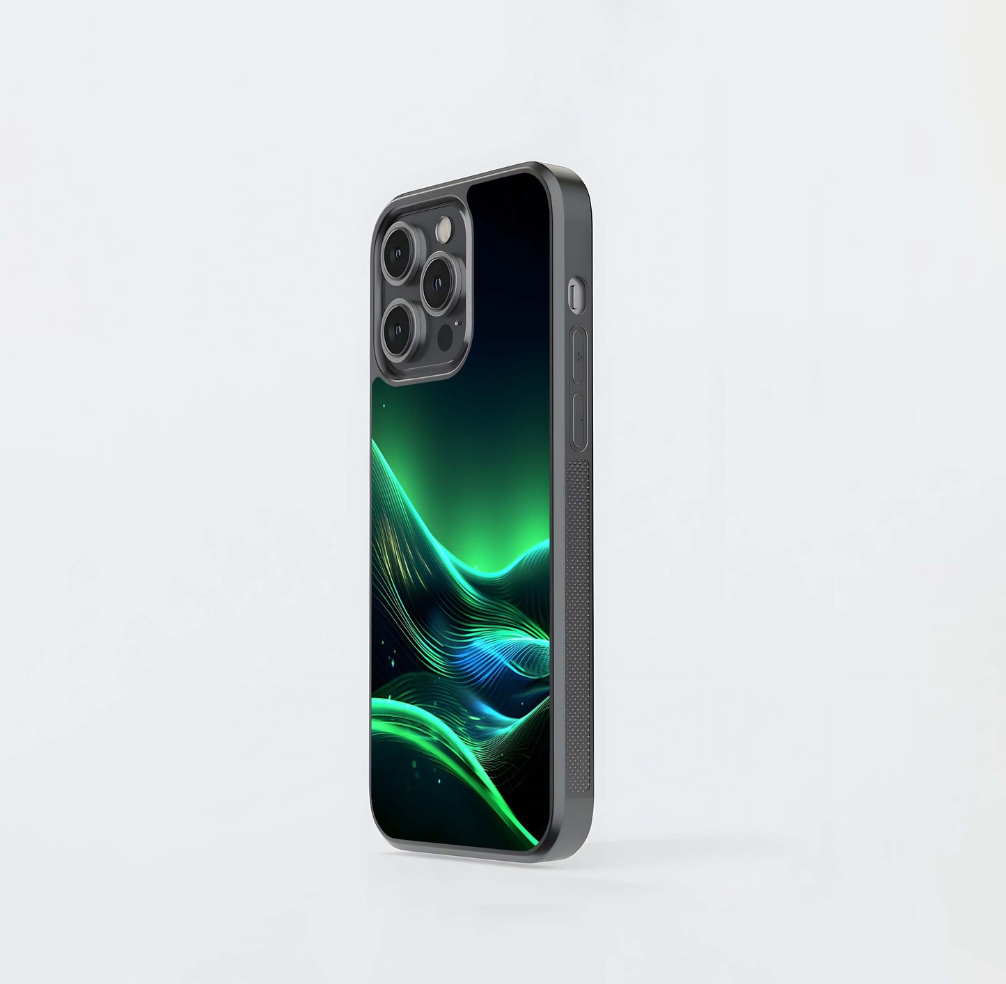 Emerald Sonic Waves Glass Case