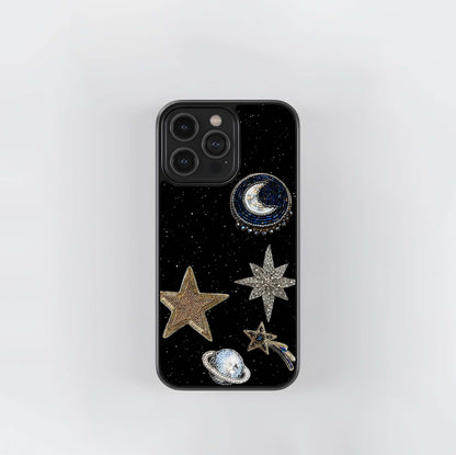 Beaded Cosmic Brooch Collection Glass Case