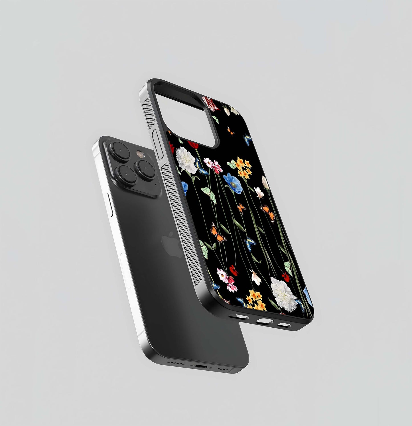 Butterflies & Blooms Glass Case