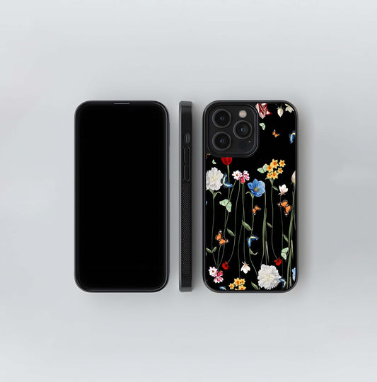 Butterflies & Blooms Glass Case