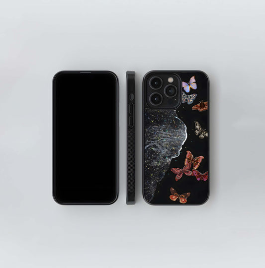 Butterflies floating Glass Case