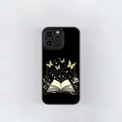 Butterflies On Book Glass Case