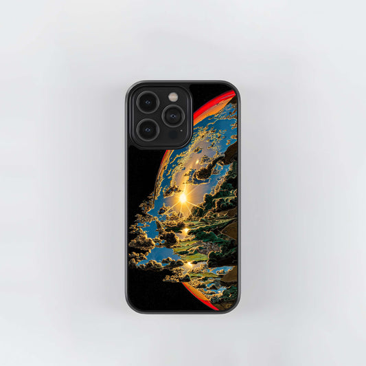 Exploding Planet Sunrise Glass Case
