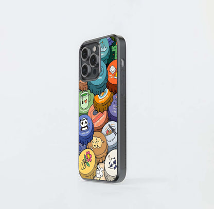 Coins Patterns Glass Case
