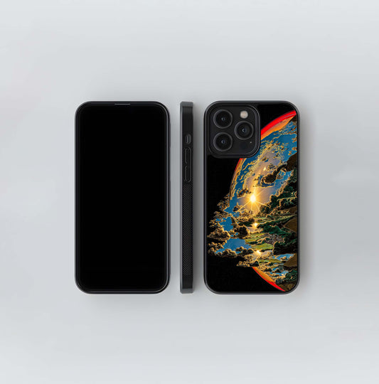 Exploding Planet Sunrise Glass Case