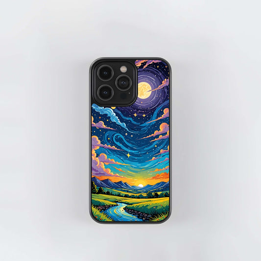 Dreamy Night Landscape Glass Case