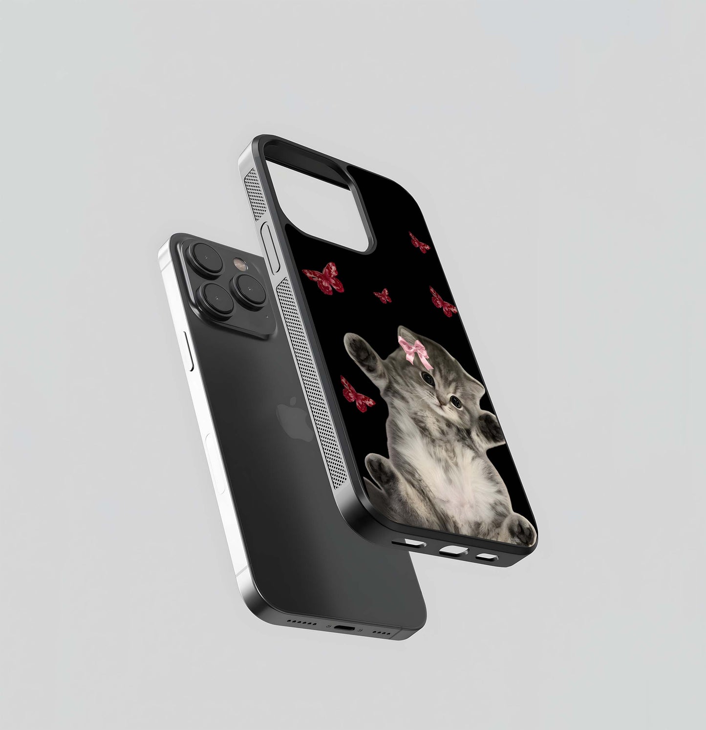 Butterfly Cat Bliss Glass Case