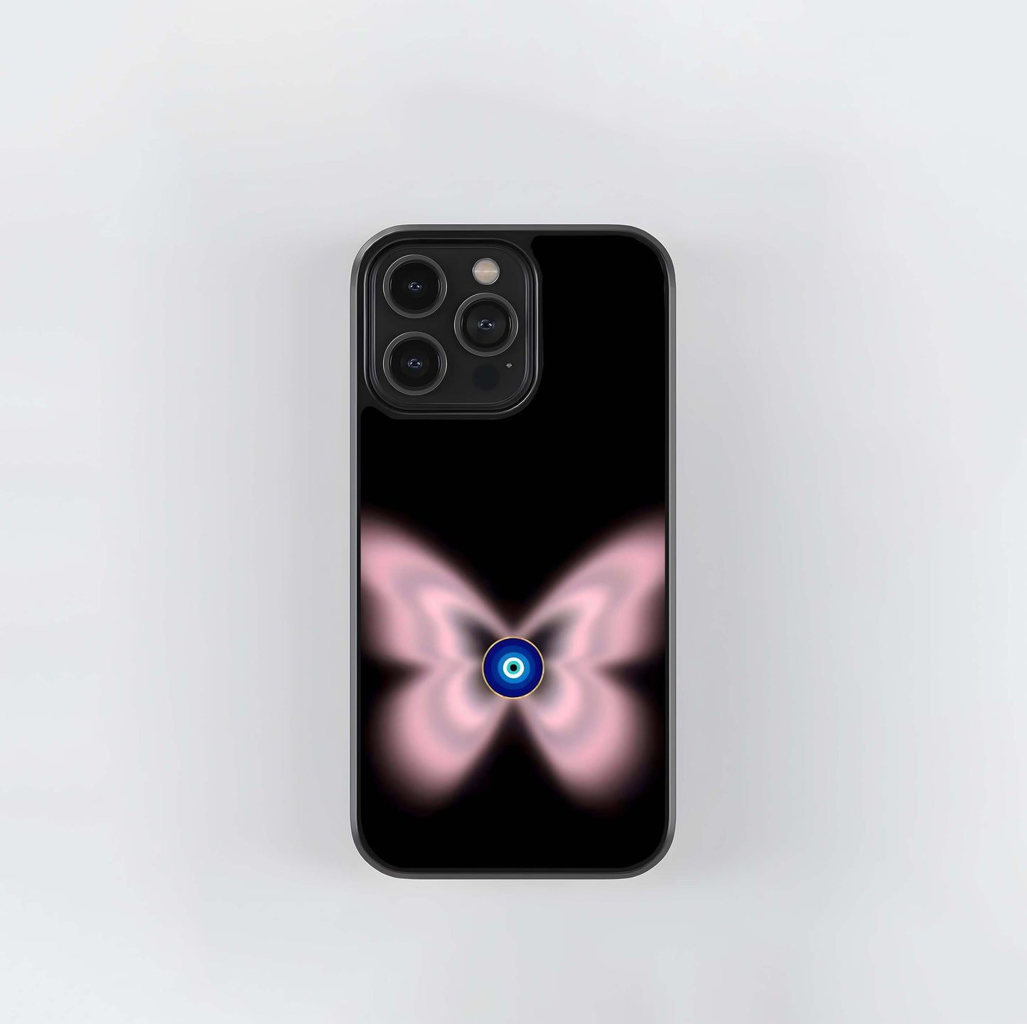 Butterfly Evil Eye Glow Glass Case