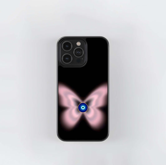 Butterfly Evil Eye Glow Glass Case