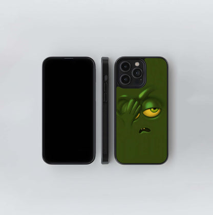 Facepalm Grotesque in Olive Green Glass Case