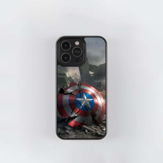 Shattered Captain America Shield Glass Case