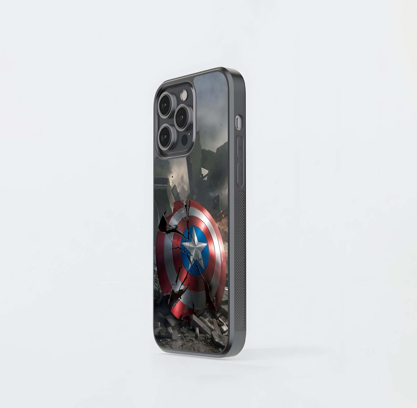 Shattered Captain America Shield Glass Case