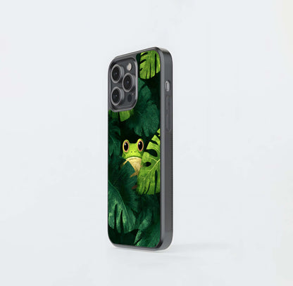 Hidden Leaf Frog Glass Case