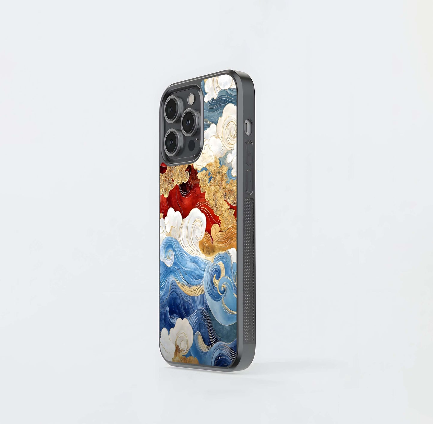 Colored Waves Glass Case