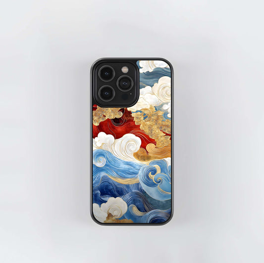 Colored Waves Glass Case