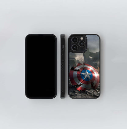Shattered Captain America Shield Glass Case