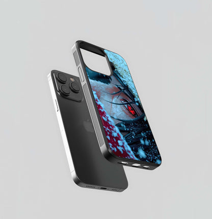 Anime Eye in Snow with Red Glow Glass Case