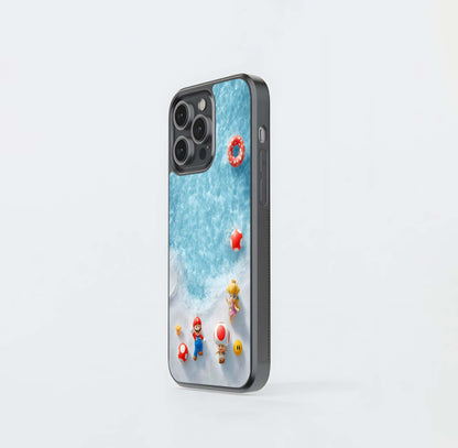 Mario Beach Vacation Glass Case