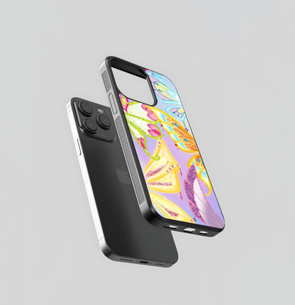 Butterfly Glitter Wings Glass Case