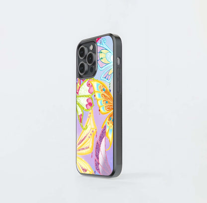 Butterfly Glitter Wings Glass Case