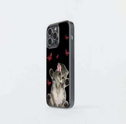 Butterfly Kitten Bliss Glass Case
