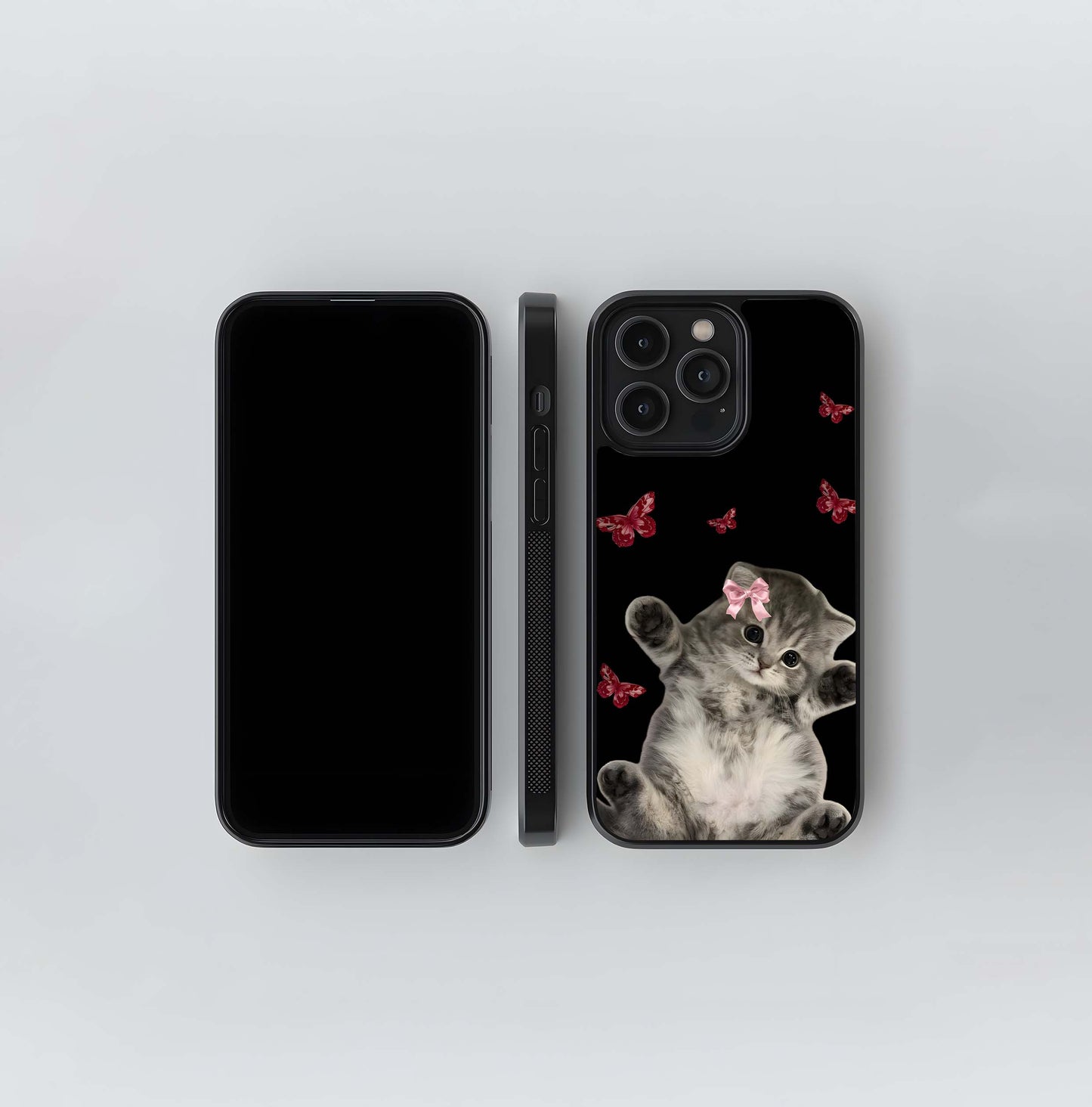 Butterfly Kitten Bliss Glass Case